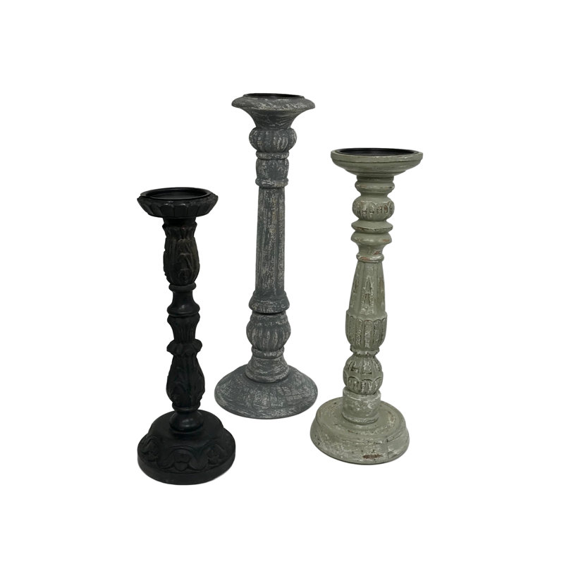 Wood Tabletop Candlestick