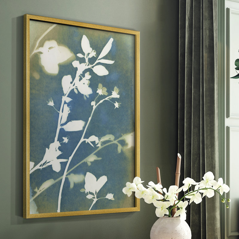 Spring Bloom IV Framed Print - Solid Wood, Gold, 10" H x 8" W