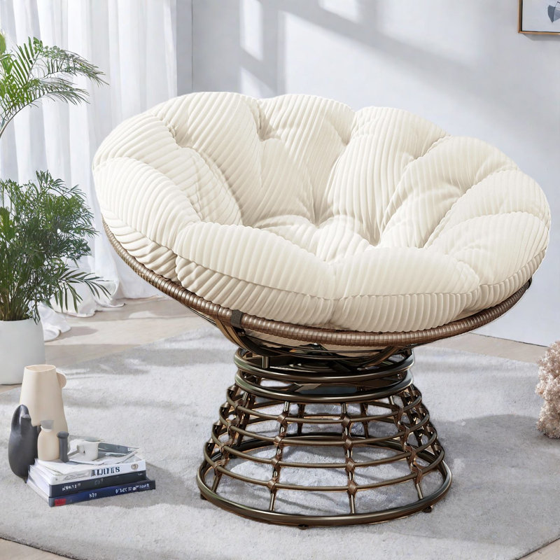Modern Wicker Accent Chair, Ergonomic Steel Frame, Ideal For Living Room