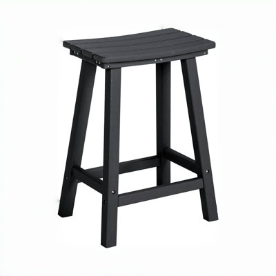 24 Inch Outdoor Bar Stool, Hdpe Bar Chairs With Footrest by Winston Porter