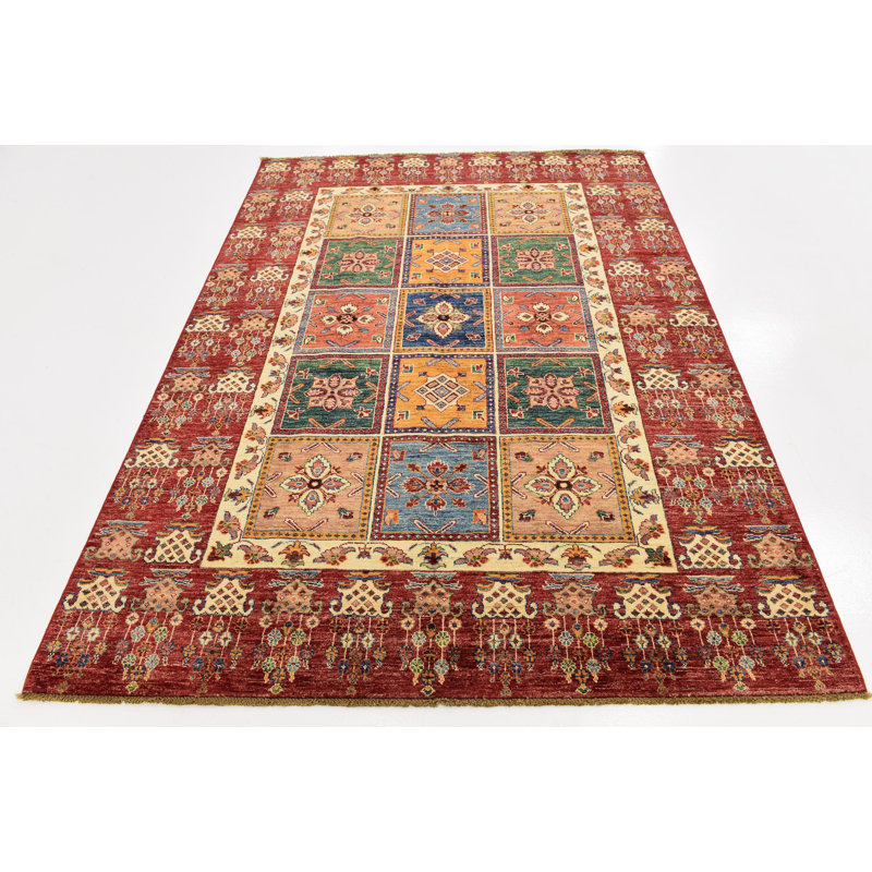 Tapis de zone en laine 10 pi 10 po x 7 pi 10 po one-of-kind-noué la main Denver