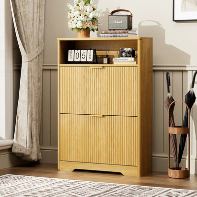 Armoire de rangement pour chaussures avec 2 tiroirs rabattables