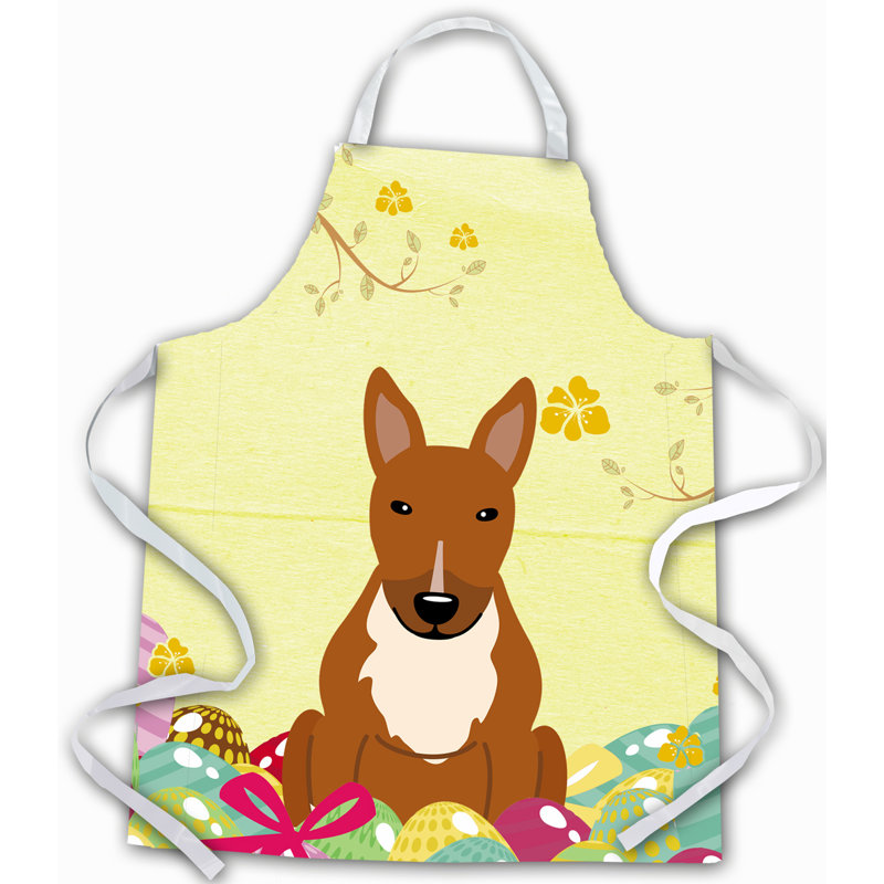 Tablier œufs de pâques, Jaune / Havane, Bull-terrier