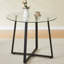 Ensemble de table ronde en verre trempé 35,4 po avec 4 chaises rembourrées en tissu pour la cuisine, la salle à manger et le salon-59165862