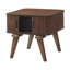 Table de bout en bois de noyer avec porte tambour et tablette intérieure fonctionnelle pour le rangement