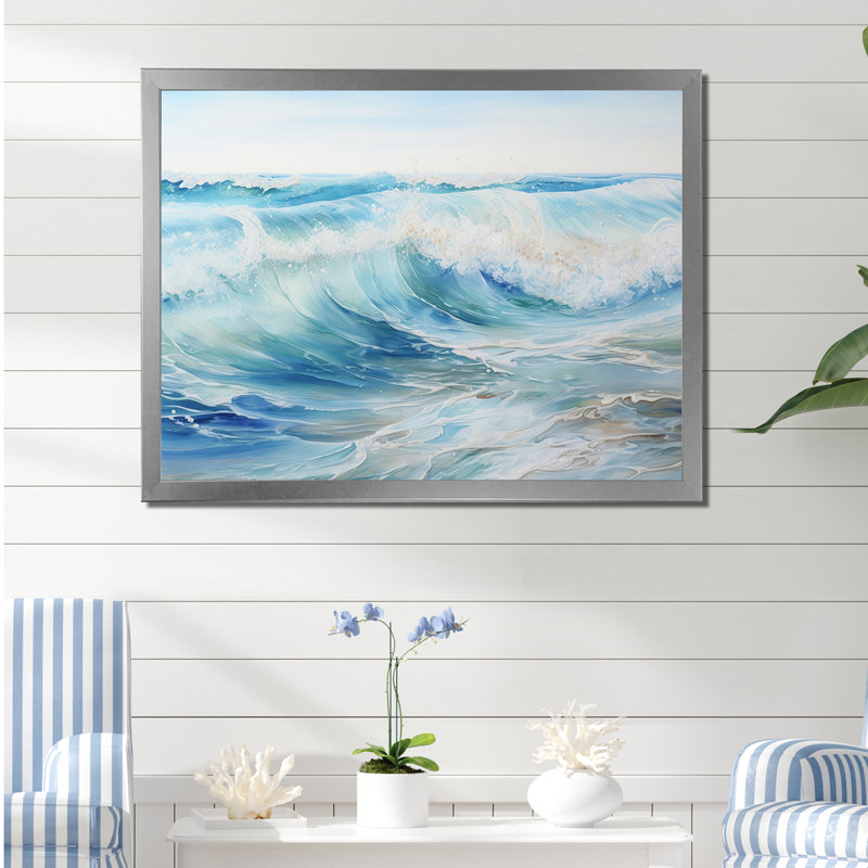 Ocean Charm III, impression sur toile, Cadre simple argenté, H 12 po x l 20 po x P 1 po