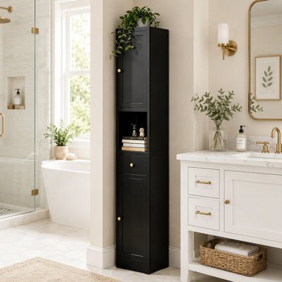 71" Tall Narrow Metal Storage Cabinet with Adjustable Shelves and Double Doors
