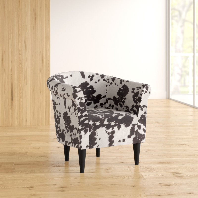 Liam Upholstered Barrel Chair, Cowboy Brown