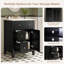 Meuble-lavabo simple autoportant de 24 po de largeur avec comptoir en céramique et armoire à fermeture en douceur-1089841021