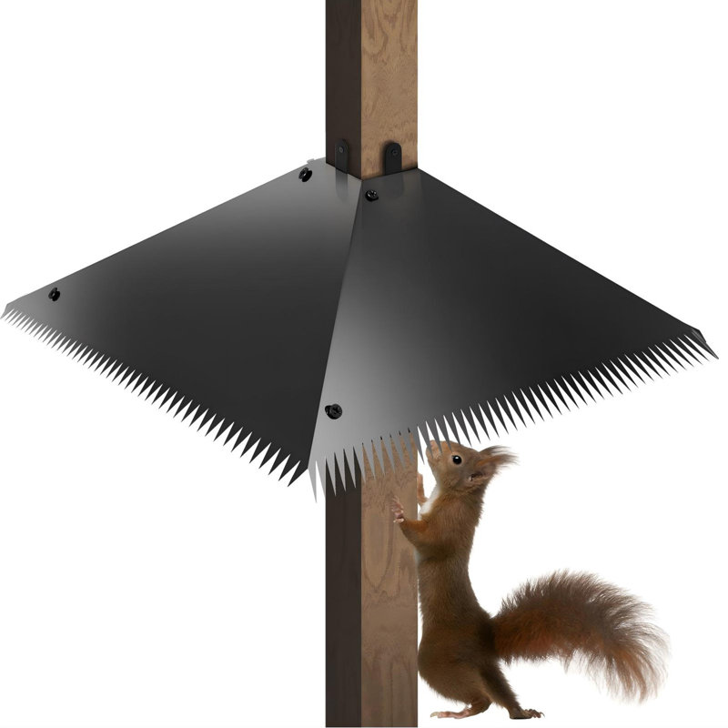 Déflecteur d'écureuil en métal avec piques pour poteaux de mangeoire à oiseaux, garde d'animaux en acier galvanisé pour poteaux 4 x 4 (1 paquet)