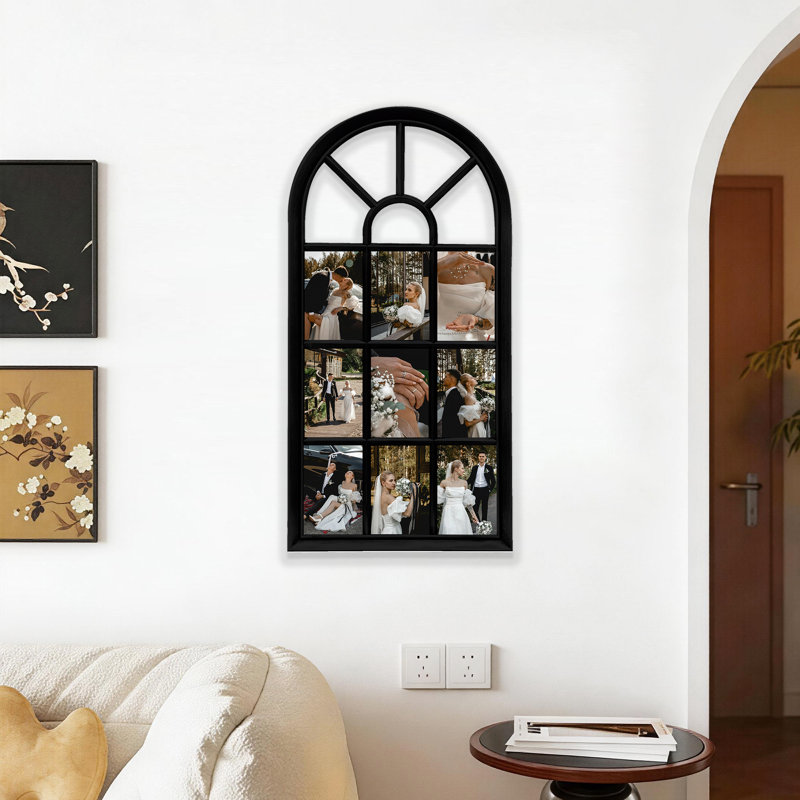 Cadre photo mural 9 x 4 x 6, 9 photos, 9 photos, Noir