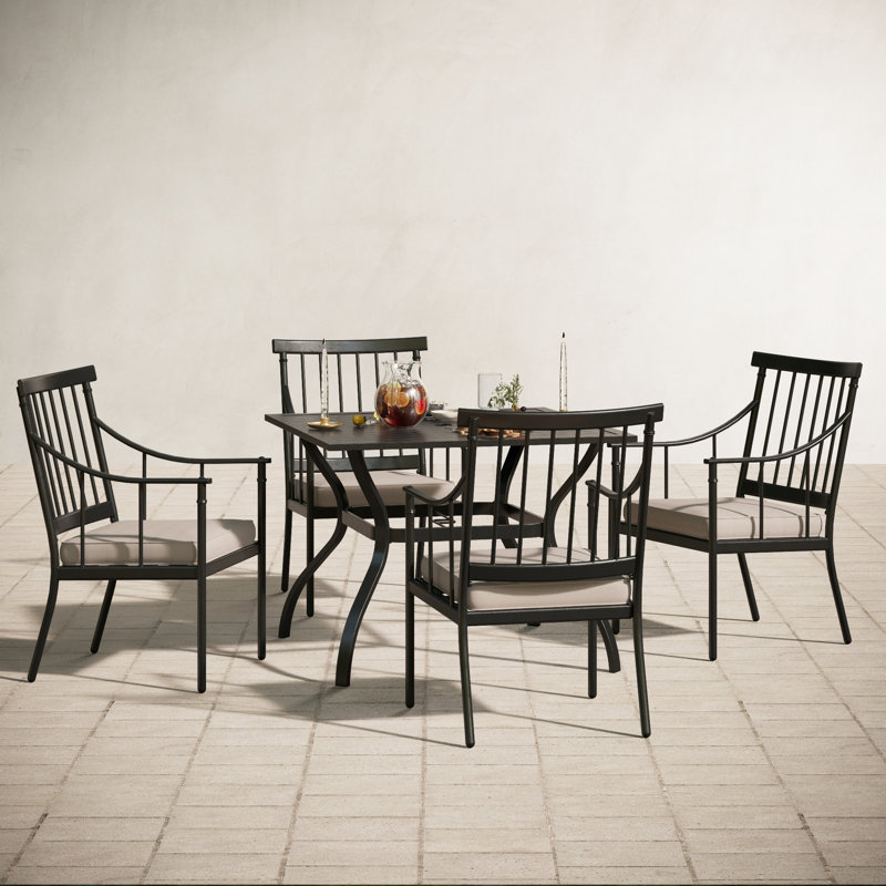 Arlane 4 - Person Patio Dining Set with Square Table , Cushions Included