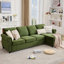 Canapé-lit escamotable de 106,5 po, canapé modulaire en L 4 places, canapé-lit 2 en 1, chargement sans fil, ports de chargement USB, matelas en mousse à mémoire de forme, espace de rangement, flanelle, vert-129678062