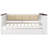 Twin Size Wood Daybed With Storage Shelves, Upholstered Backrest,USB And Trundle, White-239019170
