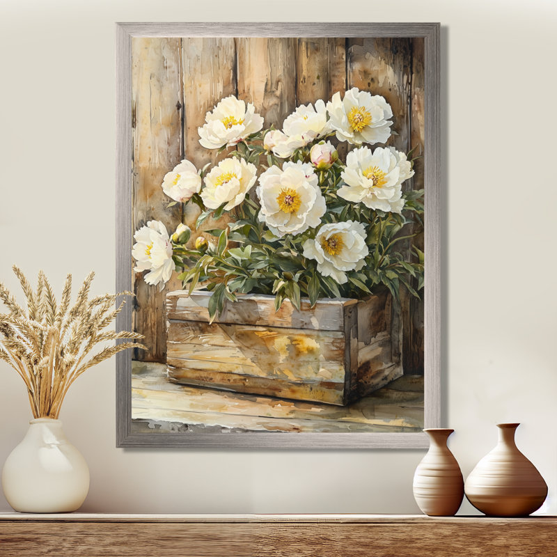Barmore - Floral Canvas Prints, H 32 po x l 16 po, Argent argent, Reproduction encadrée d'une seule photo