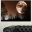 «Red Moon Rise over Dark Trees», art graphique-1014360273-1014360280