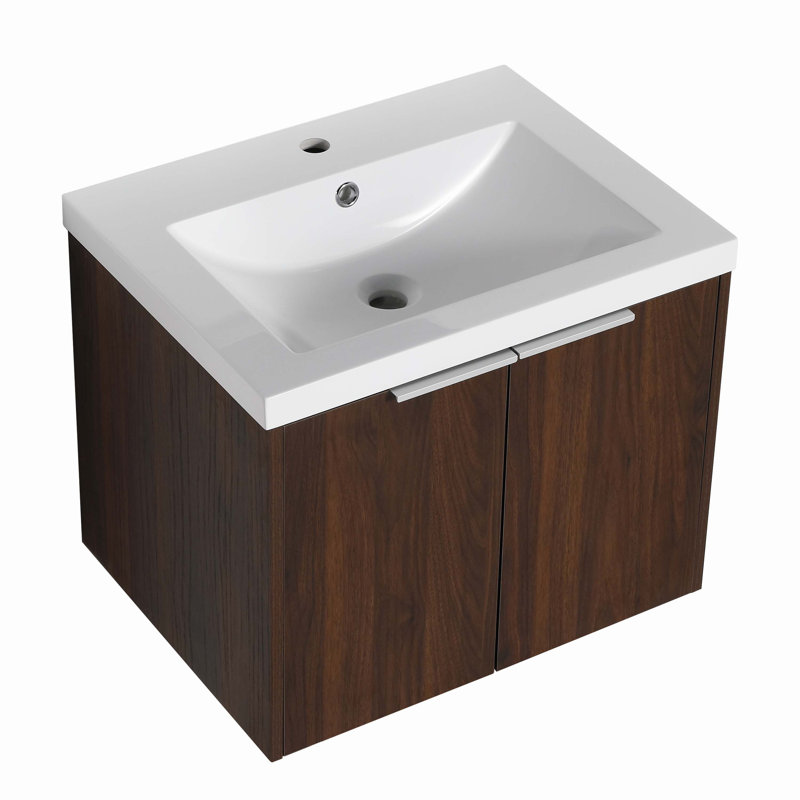 Meuble-lavabo simple 18,10 po avec plateau en bois manufacturé Fia
