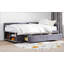 Lit plateforme simple tapissier en forme de L avec rangement et tiroirs-1251596969