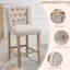 HOMcom, ensemble de 2 tabourets de bar à hauteur de comptoir avec pieds en bois, beige