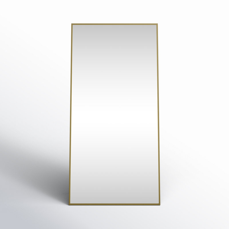 Sabine Metal Rectangle Floor Mirror, 60" x 30", Brass