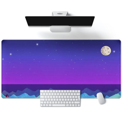 Purple Large Gaming Mouse Pad Extended Kawaii Cute Desk Mat Pad Anime Mousepad XXL Night Keyboard Pad Computer Laptop Mouse Mat Office Desktop Decor Pad, 11.8 x 27.6 inComes with a pure white mug as a gift