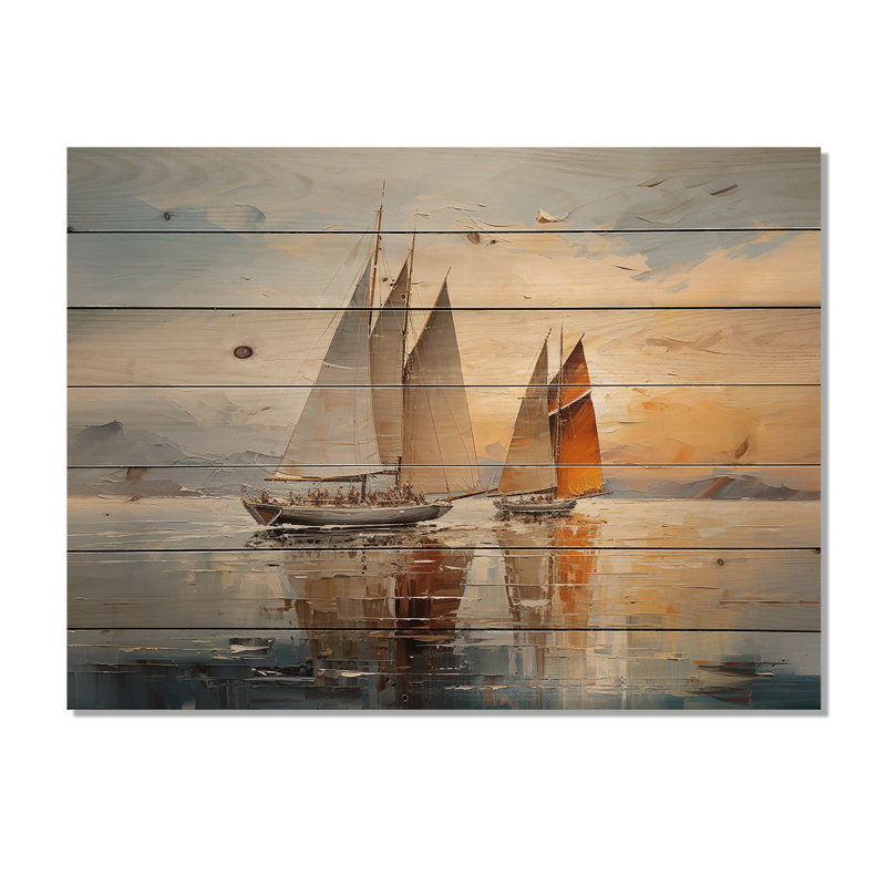 Towslee " Minimalism Sailboat Rhythms III ", 10" H x 20" W x 0.78" D