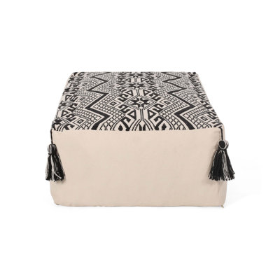 Repose-pieds rectangulaire Kiki, noir naturel
