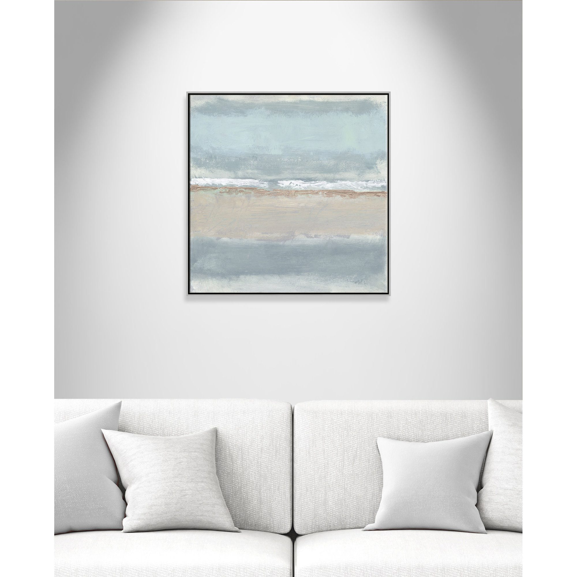 Serenity 1 by Filippo Ioco, 36" H x 36" W x 2" D, Silver 
