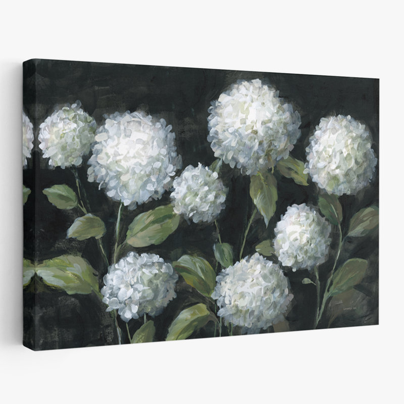 Black And Blue Midnight Garden Art, 16" H x 24" W