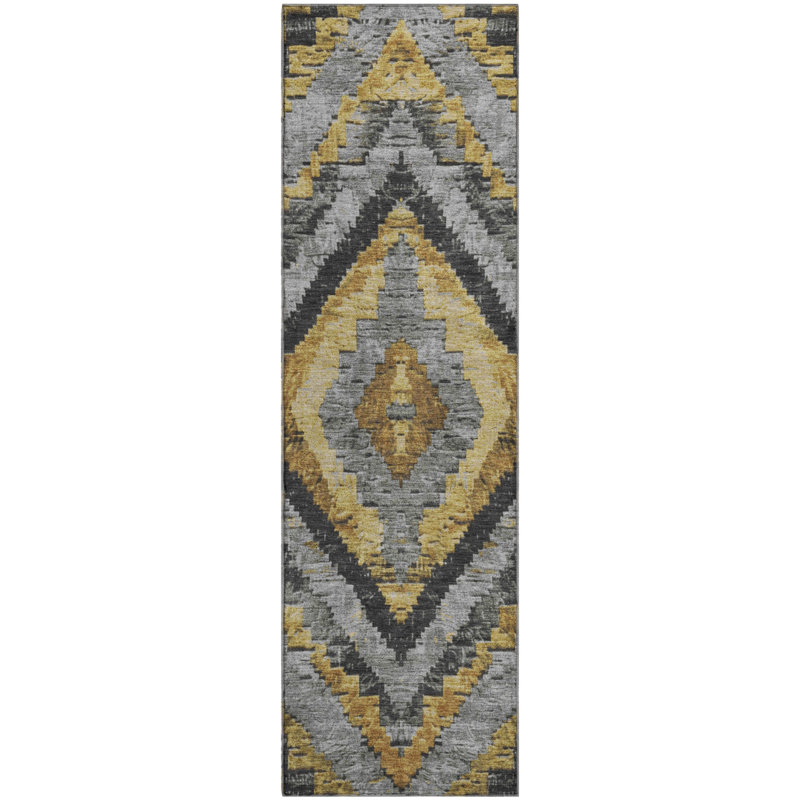 Premium Machine Washable Mayfield AMF1890 Aztec Rug, Runner 2'3" x 7'6"