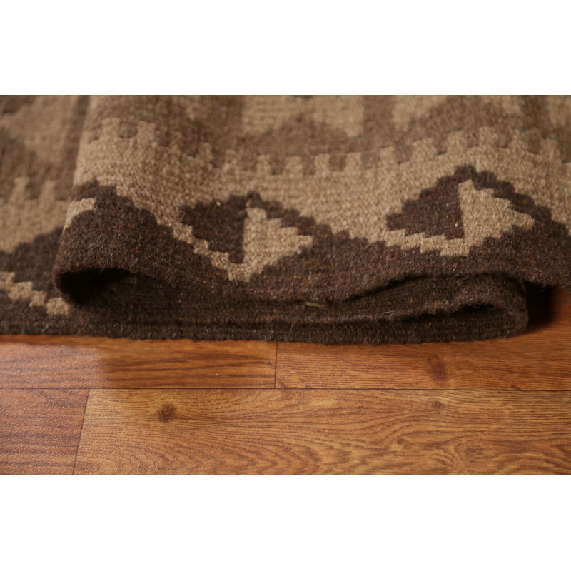 Tapis géométrique tissé à la main kilim 5 x 8