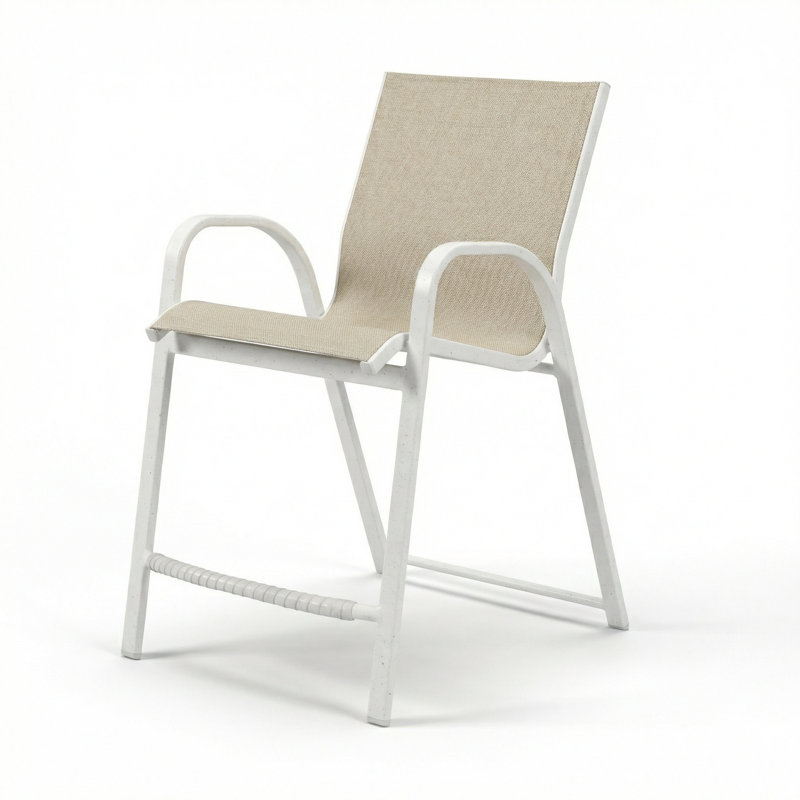 Tabouret de bar, Huître Augustine II / blanc rivière