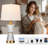 Irin 26" Bedside USB Table Lamp Set with Night Light and Bulbs-Gold