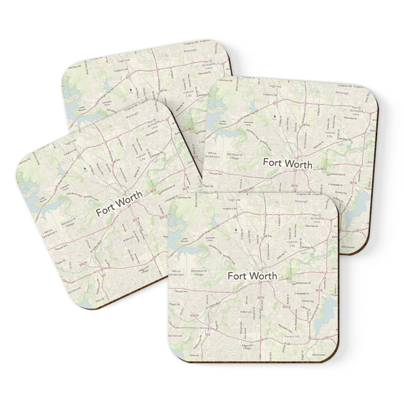 Sous-verre carte des États-Unis, Fort Worth