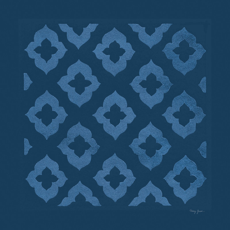 Simplement élégant I bleu clair sur bleu foncé, H 12 po x l 12 po, Non, Wrapped Canvas