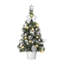 Petit arbre de Noël de 45 cm avec lumières, mini arbre de décoration de bureau avec sommet d'arbre en forme d'étoile, boules, arcs, pommes de pin pour bureau à domicile, bar, décorations de Noël