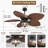 52" Tropical Plam Leaf Ceiling Fan With Led Lights And Remote/app Control