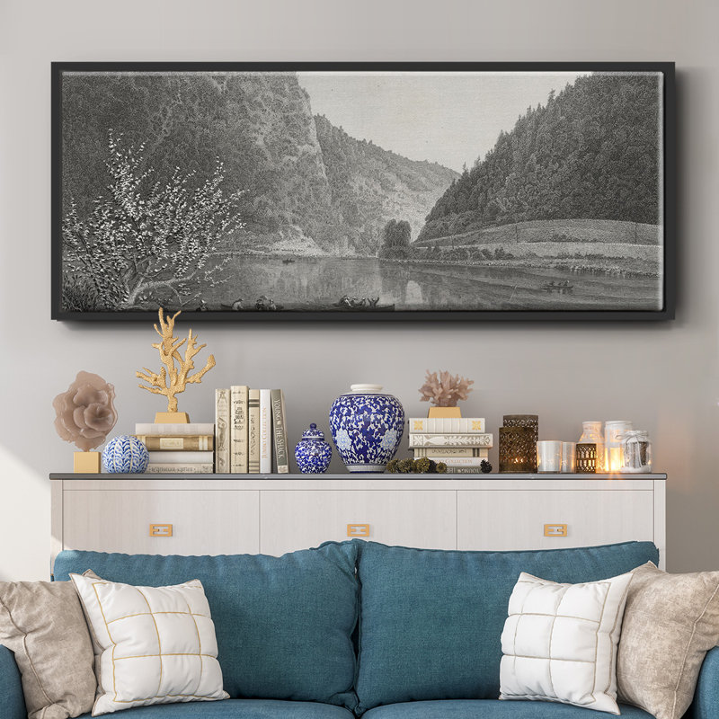 Delaware Water Gap- Framed Canvas, 24" H x 60" W