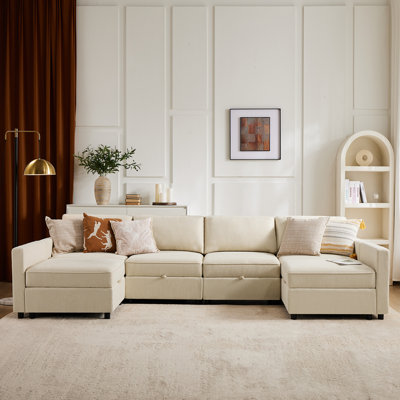 Tienna 6 - Piece Modular Sectional Couch with Under Seat Storage by Latitude Run