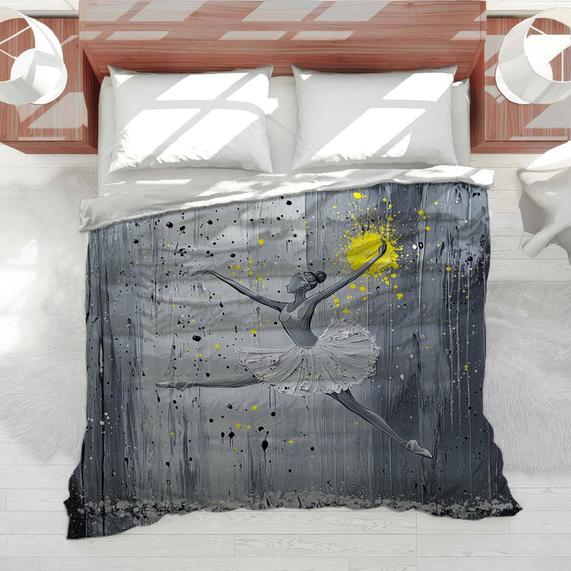 Ballet Bedding Abstract Comforter Elegant, Twin Comforter