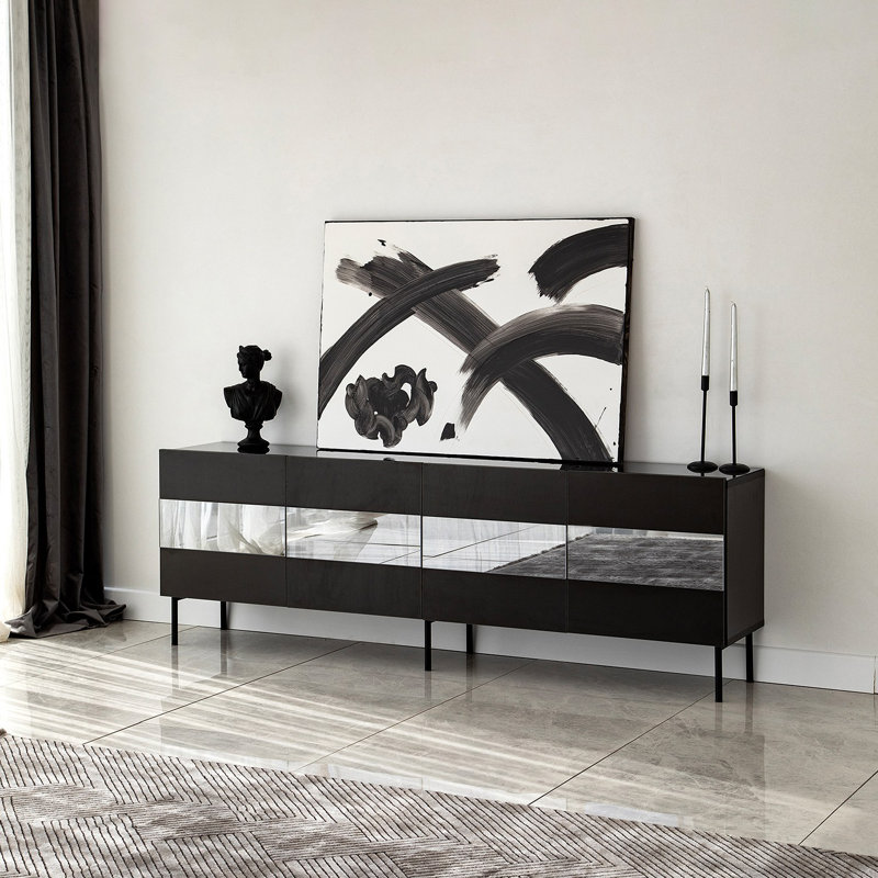 Keikei Unfinished TV Stand, Chrome