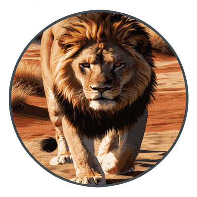  Tapis lavable lion du désert