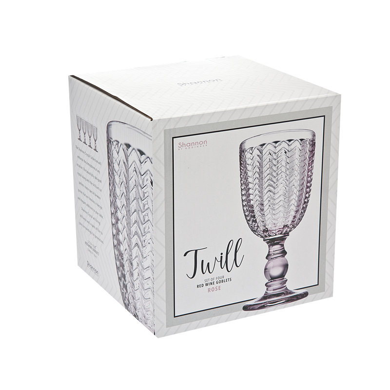Twill 10 oz. Crystal Goblet, Pink
