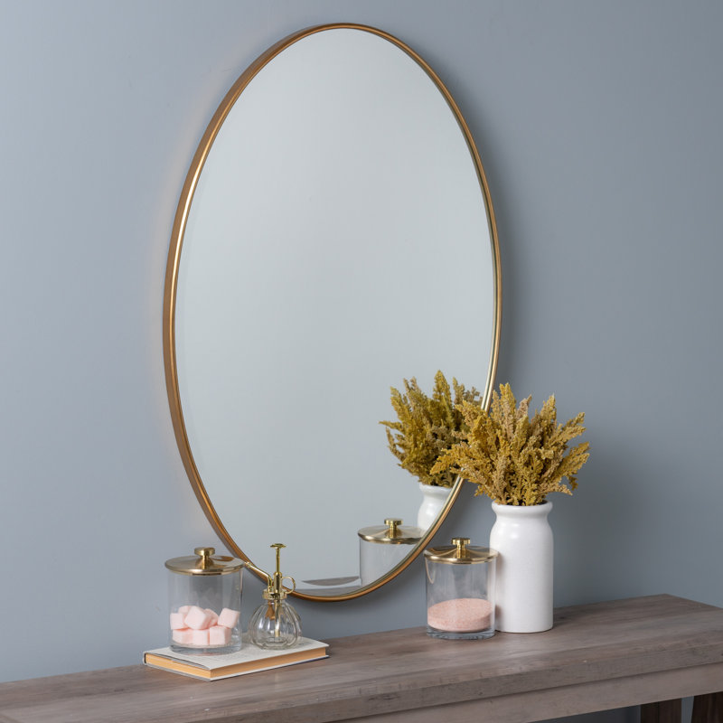 Jessyca Oval Metal Mirror, Gold
