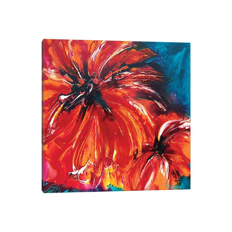 Soleil tropical par Francoise Wattré - reproduction d'art, Aucun mat, Toile tendue, H 12 po x l 12 po x P 0,75 po
