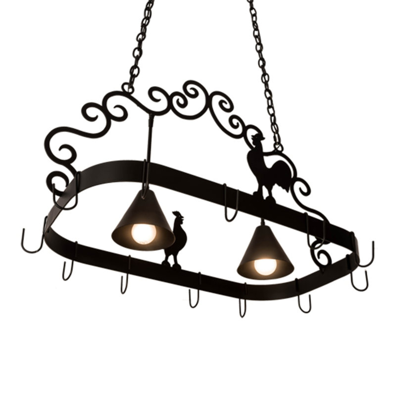 Poulet Metal Handcrafted Oval Hanging Pot Rack