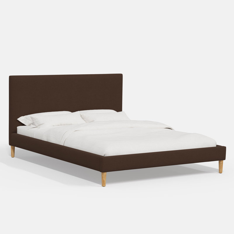 Lit plateforme Olivet, Queen, Lin chocolat classique