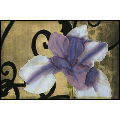 Iris & Scrolls II by Jennifer Goldberger - Wrapped Canvas Print