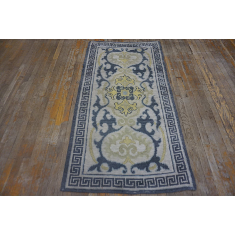 Antique Japanese Small Scatter Size Cotton Ivory Rug