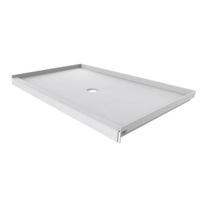 FlexStone® 60"W x 36"D Alcove Shower Base with Centre Drain in Sea Salt